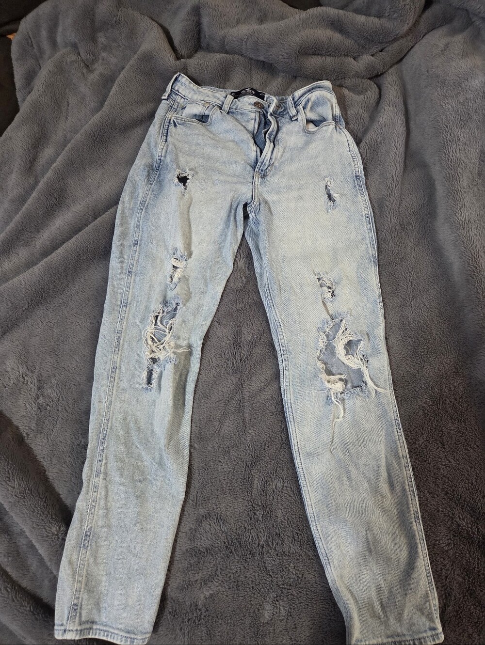 Hollister High Rise Super Skinny Jeans 4R W27.75 L27 Ripped Acid Wash Blue